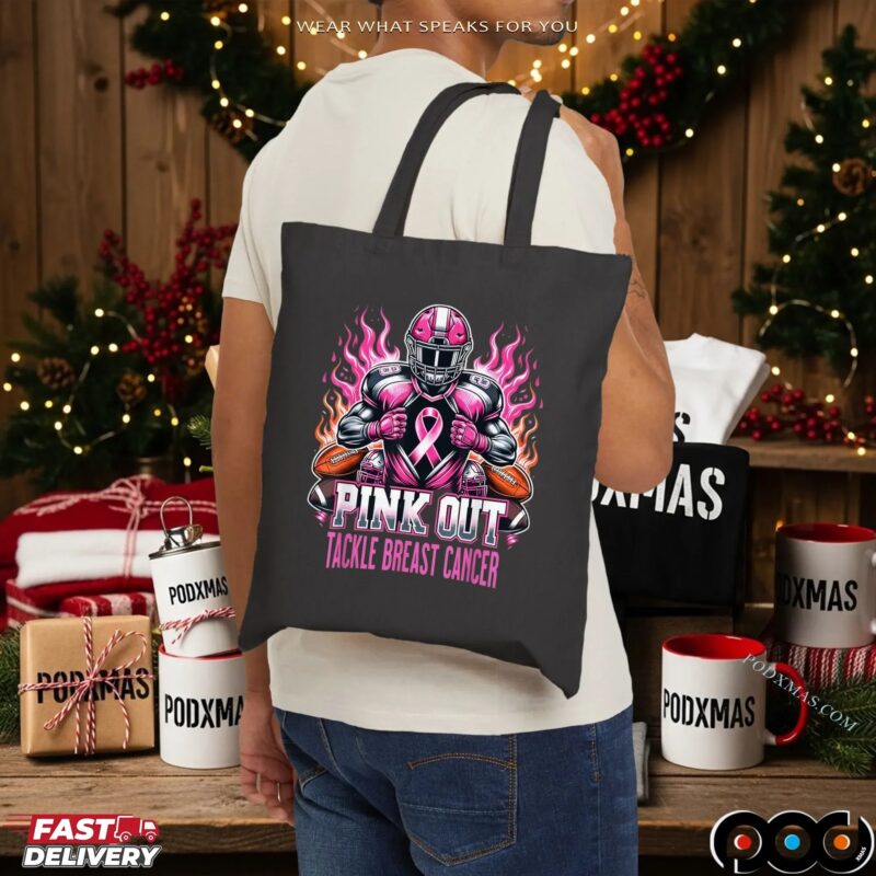 Pink Out Tackle Breast Cancer Awareness American Football Mashup T Shirt