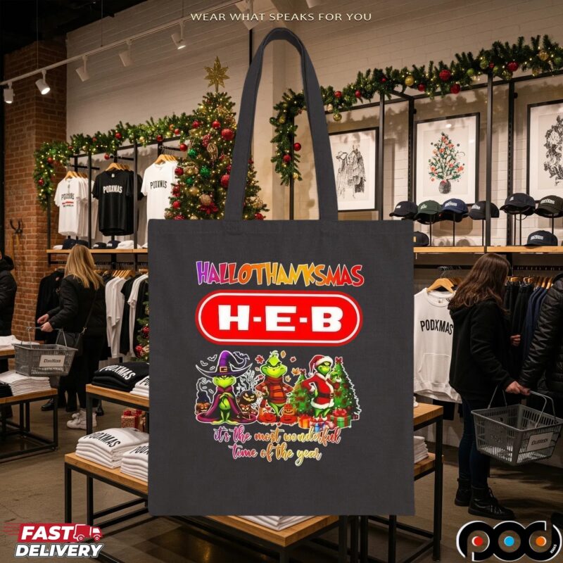 Grinch X H-E-B Grocery Hallothanksmas It's The Most Wonderful Time Of The Year Happy Halloween Christmas Mashup T Shirt