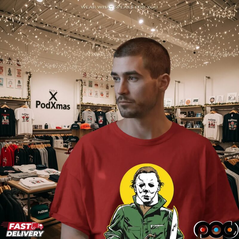 Michael Myers Pumpkin And A Knife Horror Halloween T Shirt