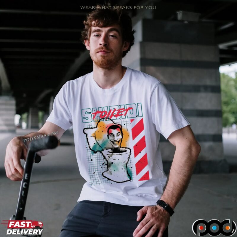 Splatter Paint Skibidi Toilet Meme T Shirt