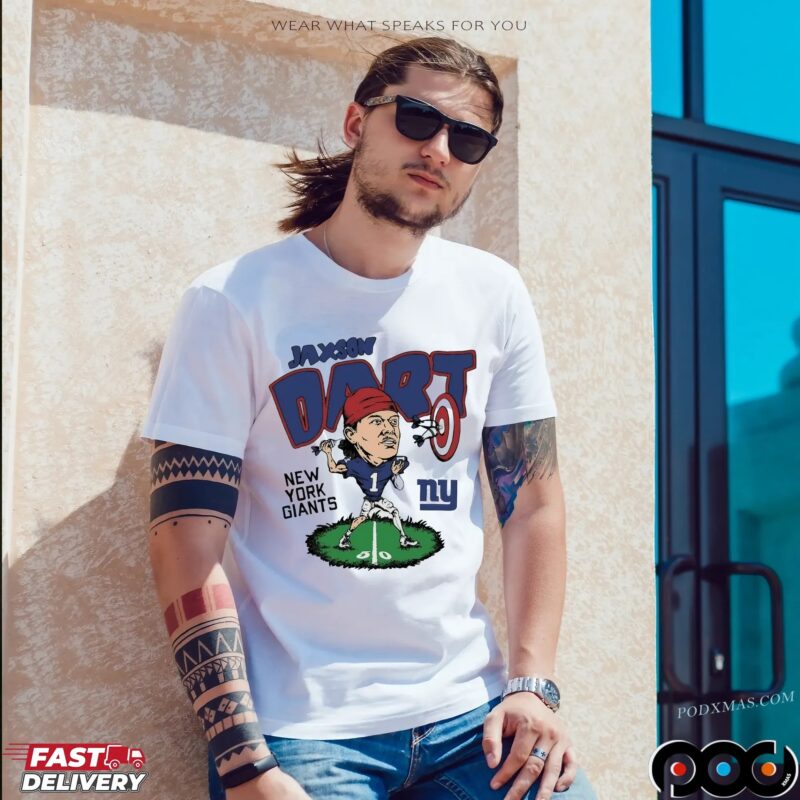 New York Giants Jaxson Dart Player Caricature T Shirt