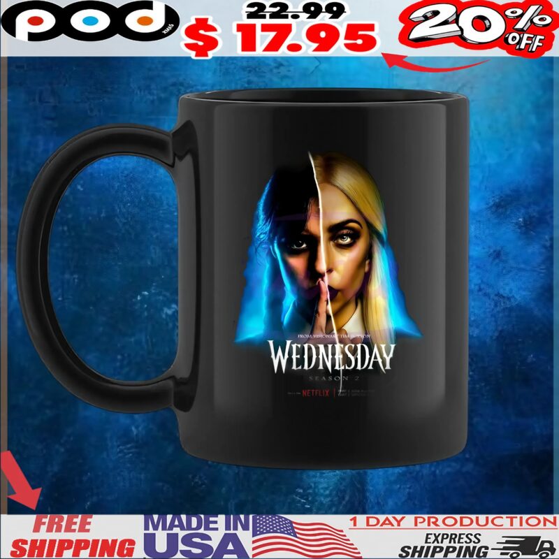 Jenna Ortega And Lady Gaga Wednesday Season 2 Rosaline Rotwood T Shirt