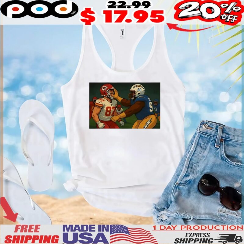 Travis Kelce Smacked By Chargers Cartoon T Shirt