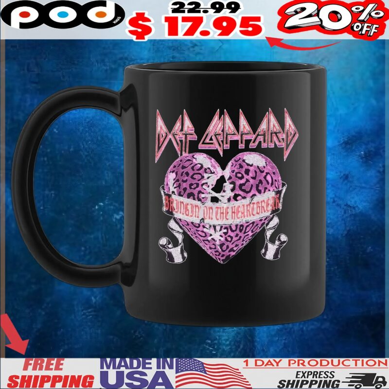 Def Leppard Bringin On The Heartbreak Cheetah Heart T Shirt