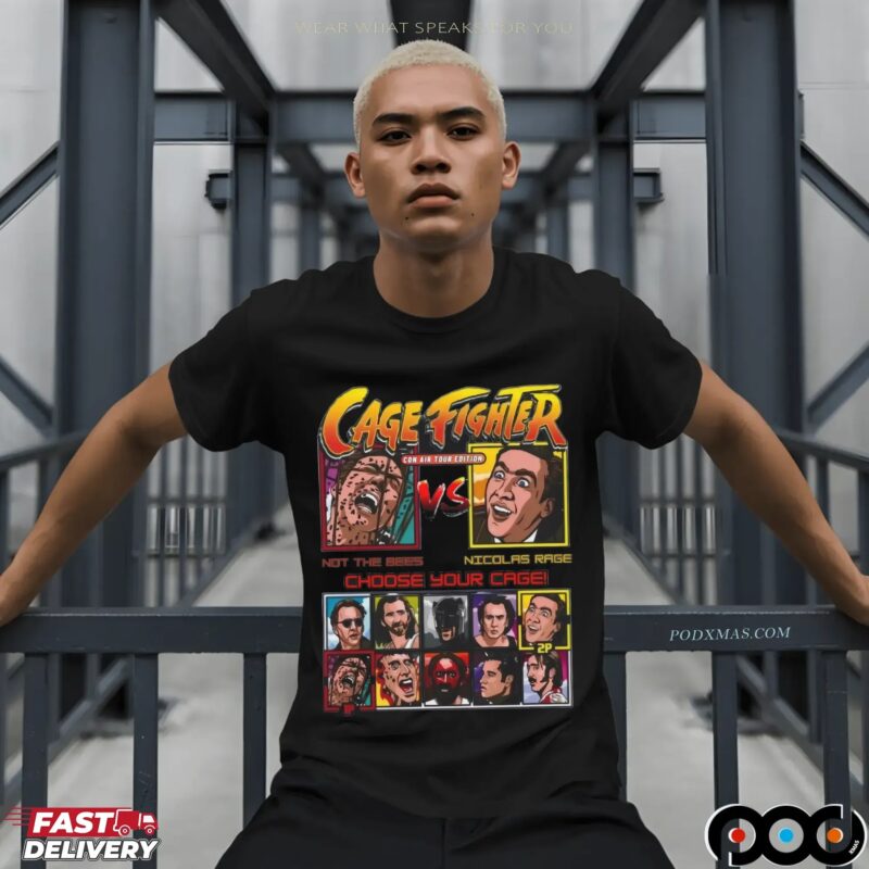 Cage Fighter Not The Bee Vs Nicolas Cage Retro Gaming Movie T Shirt