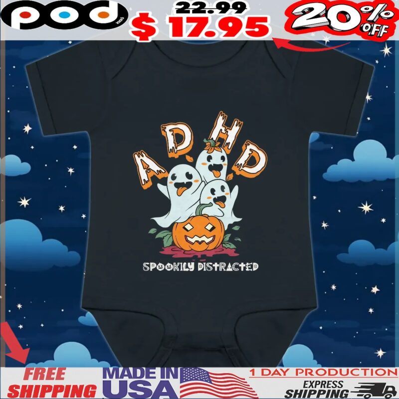 ADHD Spookily Distracted Glow In The Dark Halloween T Shirt