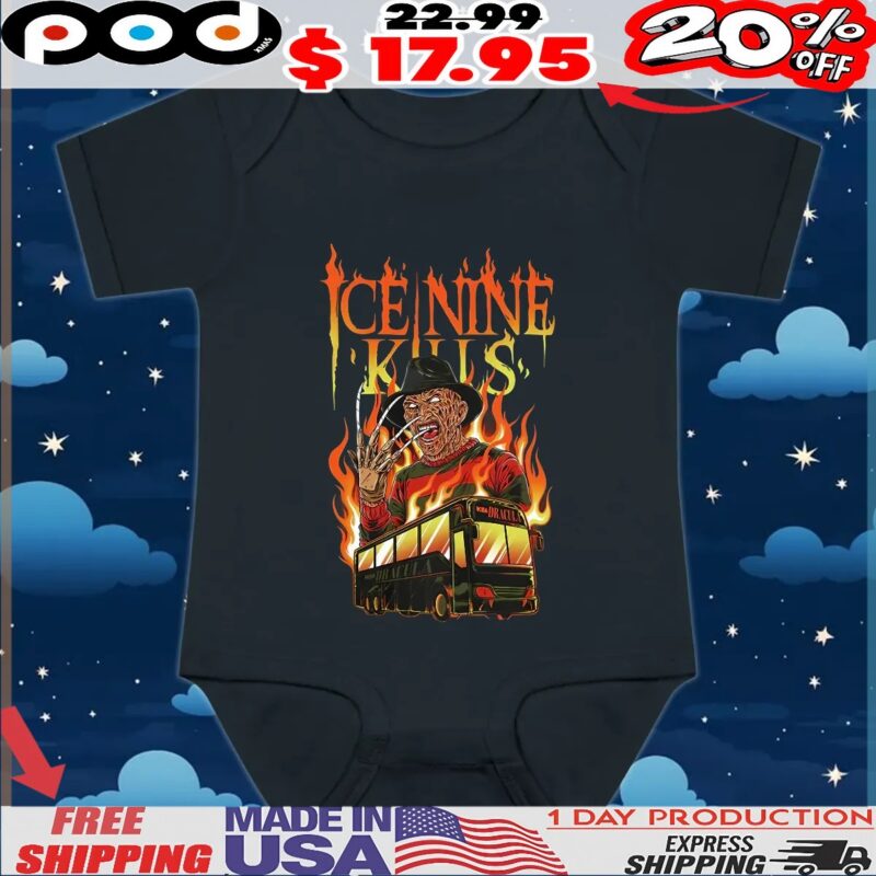 Ice Nine Kills Tasmanian Devil In A Tour Bus Fire Kim Dracula Flame T Shirt