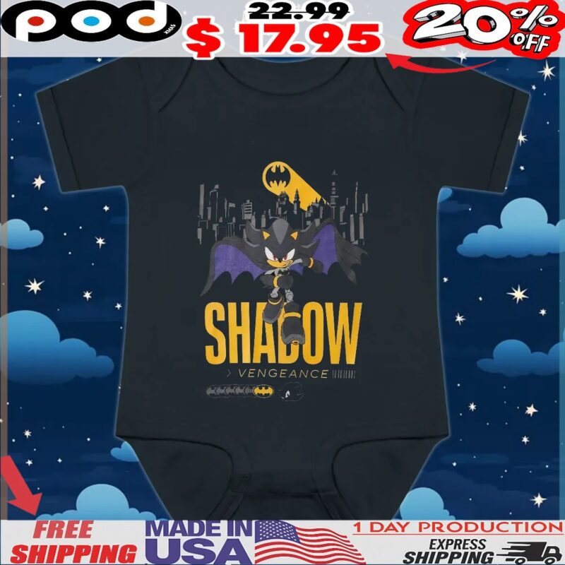 DC Comics Batman x Sonic the Hedgehog Shadow Vengeance T Shirt DC Comics Batman x Sonic the Hedgehog Shadow Vengeance T Shirt