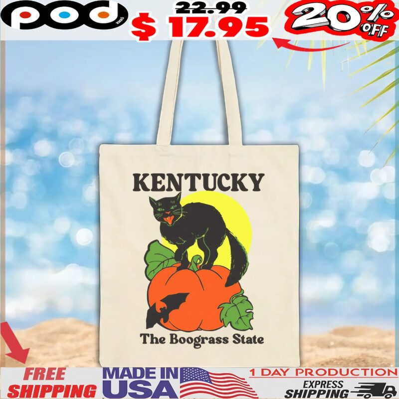 Kentucky The Boograss State Black Cat Pumpkin Halloween T Shirt