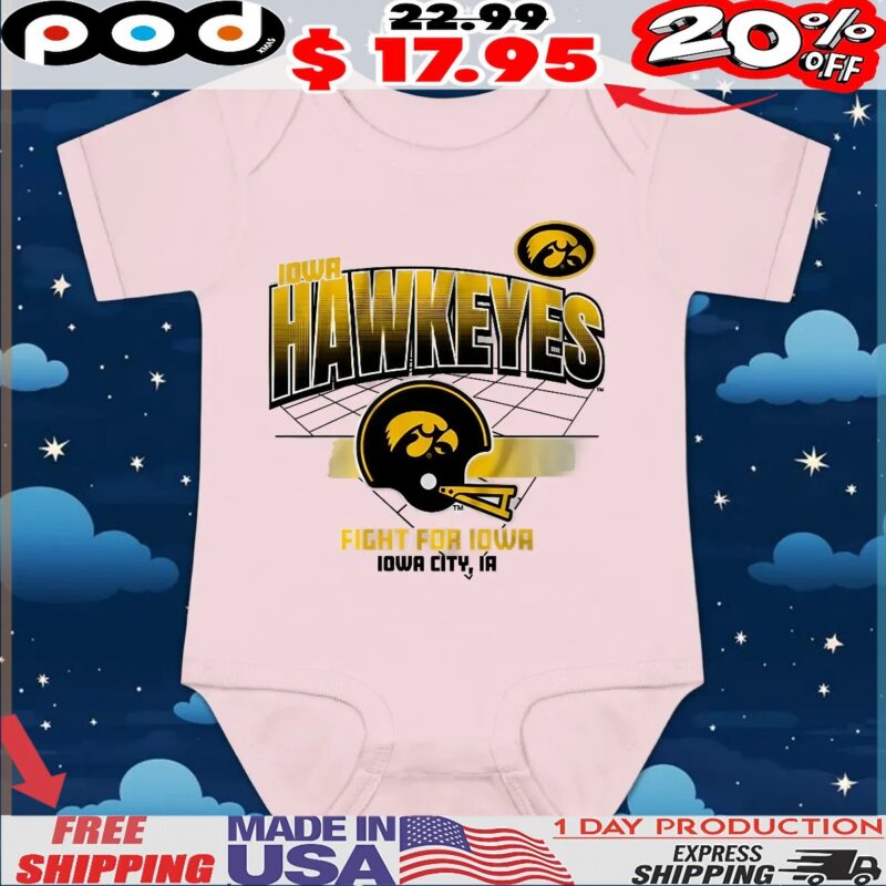Iowa Hawkeyes Fight For Iowa Football Helmet Grid T Shirt