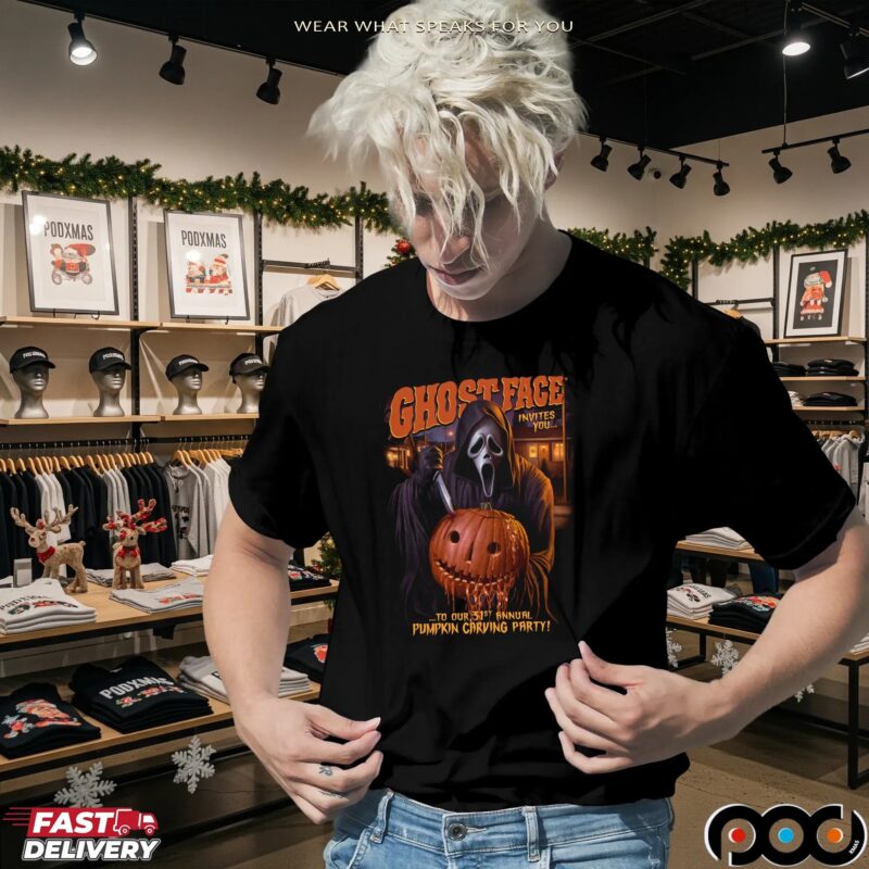 Ghostface Invites You To Our 31st Annual Pumpkin Carving Halloween Party T Shirt