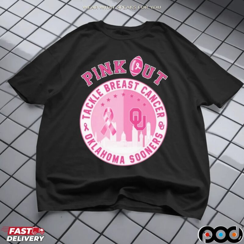Oklahoma Sooners Pink Out Tackle Breast Cancer T Shirt