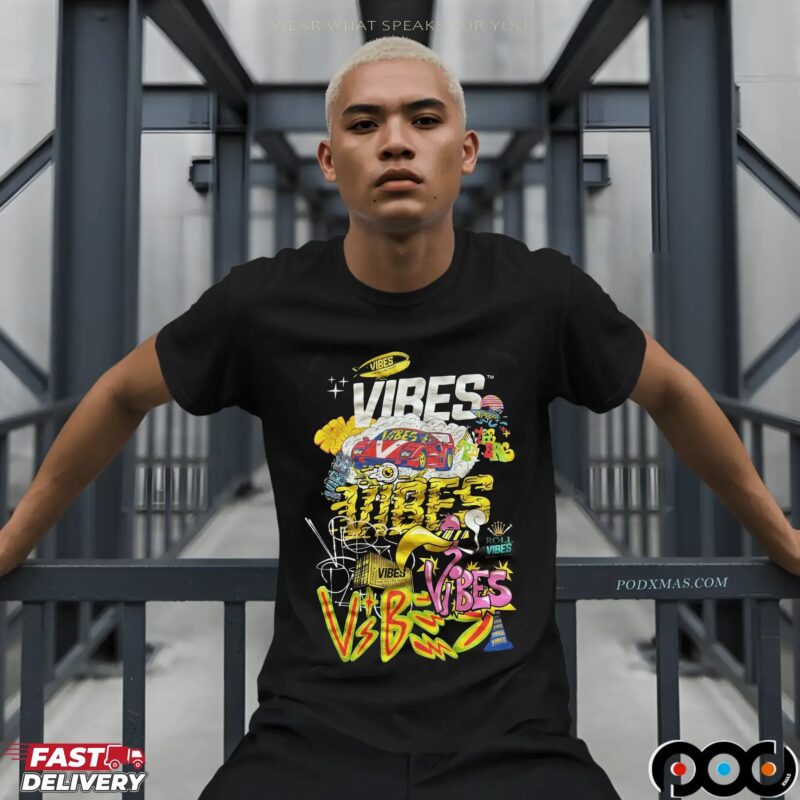 Vibes Rolling Papers Graffiti Streetwear Colorful Urban Retro Car, Smoke Art and Graffiti T Shirt