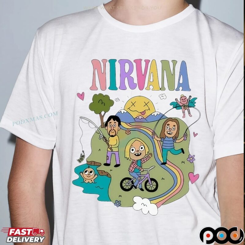 Nirvana Colorful Themed Childlike Graphic T Shirt