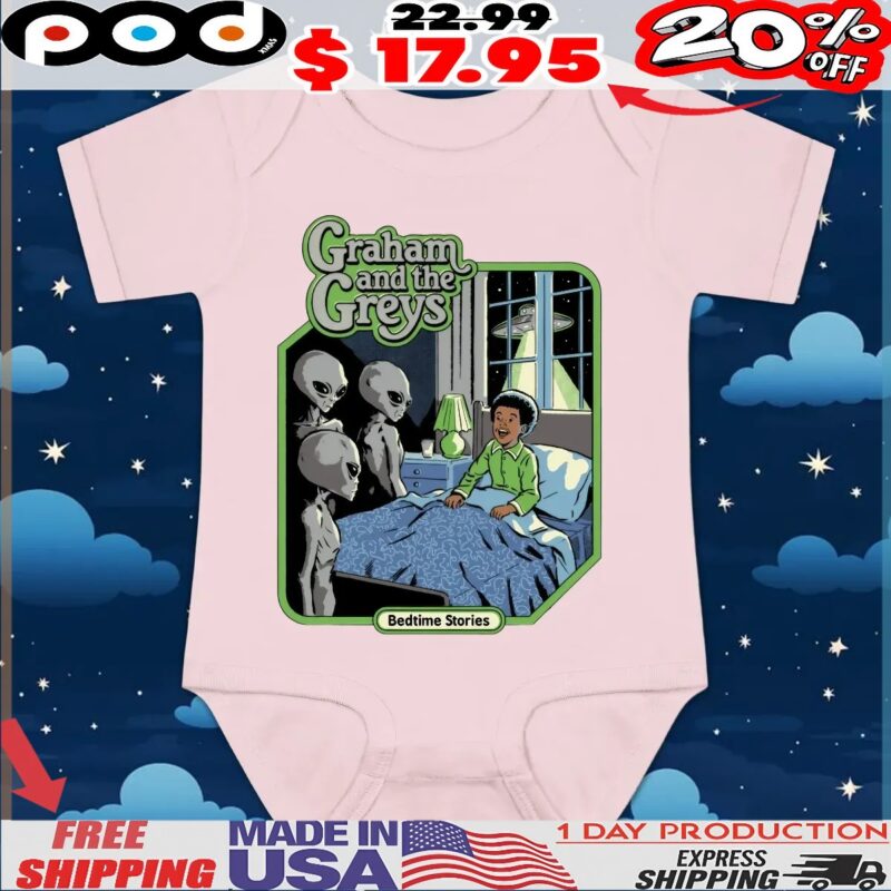 Graham And The Greys Bedtime Stories Alien Ufo Halloween Graphic T Shirt