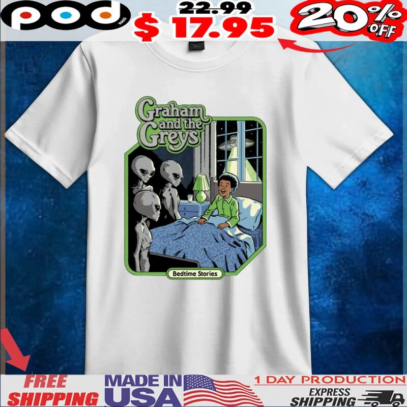 Graham And The Greys Bedtime Stories Alien Ufo Halloween Graphic T Shirt