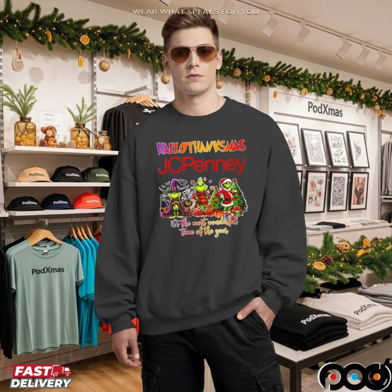 Grinch X JCPenny Hallothanksmas It's The Most Wonderful Time Of The Year Happy Christmas T Shirt