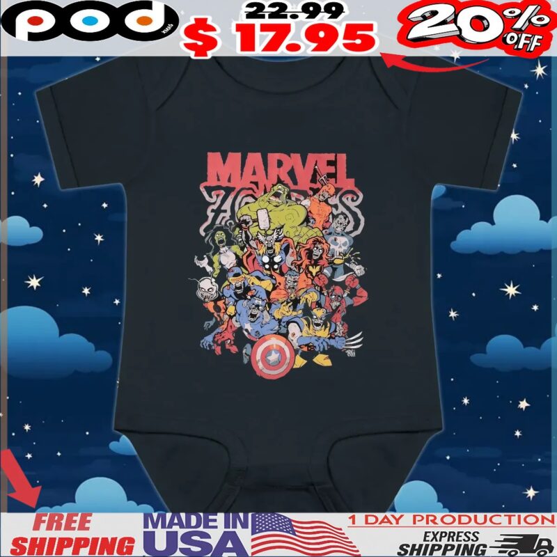 Marvel Zombies Hulk, Captain America, Wolverine, Thor, Iron Man, Spider-man T Shirt