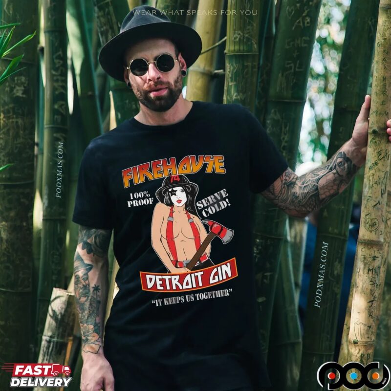 KISS Inspired Firehouse Detroit Gin T Shirt KISS Inspired Firehouse Detroit Gin T Shirt