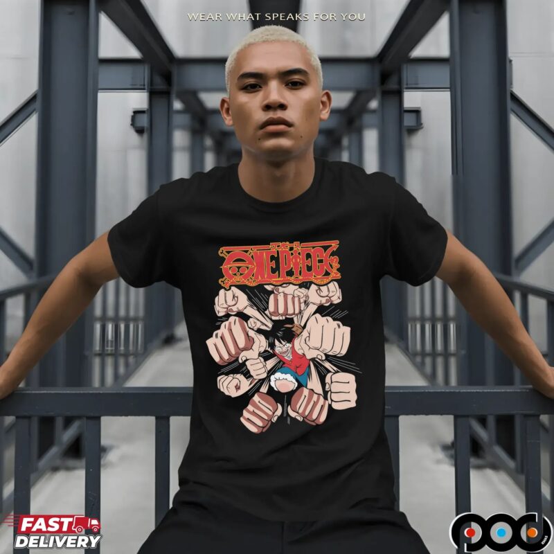 One Piece Luffy Gatling Punch Anime Manga T Shirt