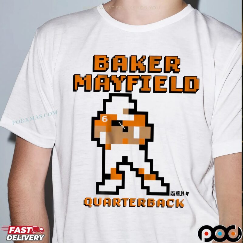Baker Mayfield Quarterback Retro Baller Pixel T Shirt