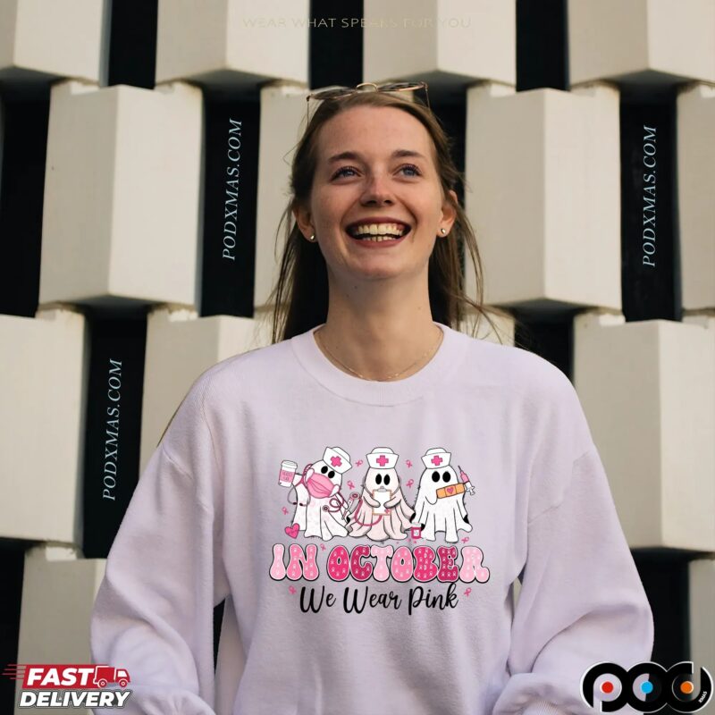 Breast Cancer Nurse, In October We Wear Pink, Rehab Life Nurse, Pink Ribbon Awareness Png, Cute Nurse T Shirt Breast Cancer Nurse, In October We Wear Pink, Rehab Life Nurse, Pink Ribbon Awareness Png, Cute Nurse T Shirt