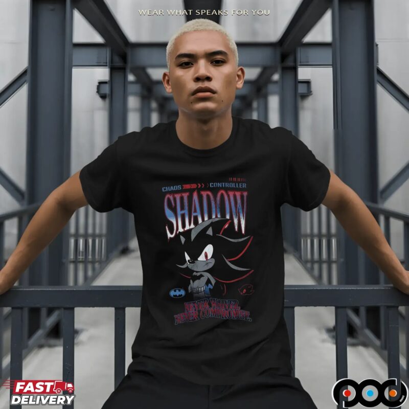 Sonic the Hedgehog DC Comics Shadow x Batman Never Waiver Never Compromise T Shirt