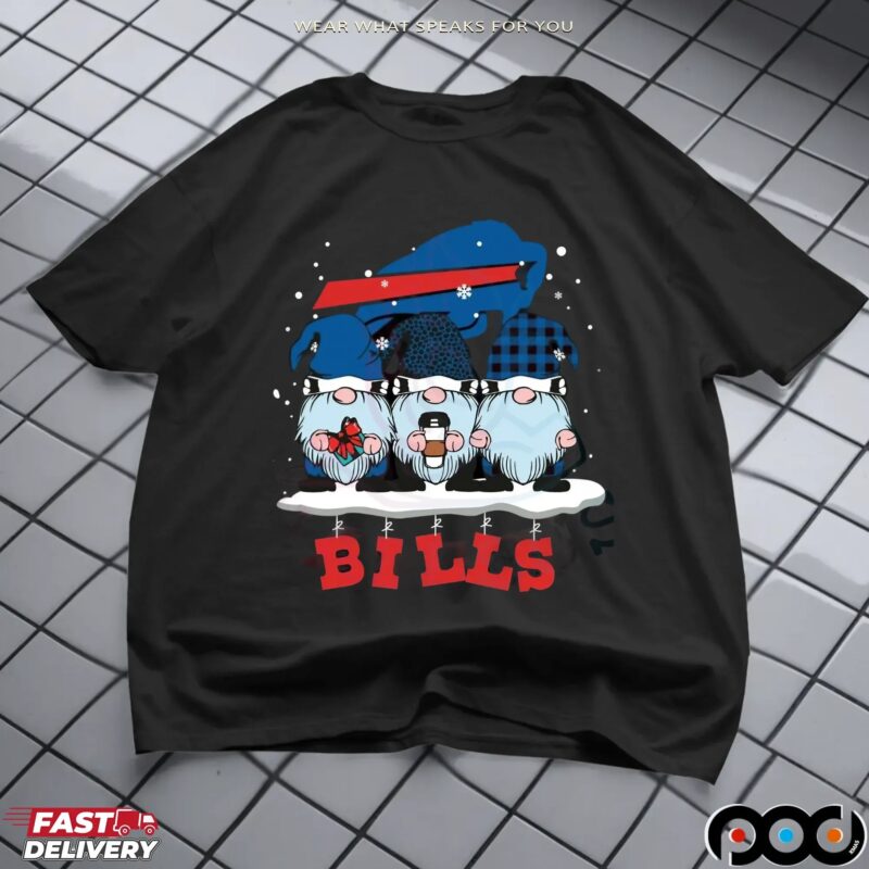 Gnomes Buffalo Bills Christmas Holiday NFL Football Fan Mashup T Shirt