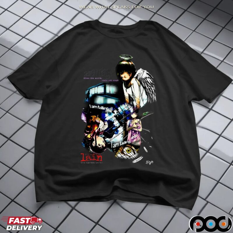 Serial Experiments Lain 2 Close the world Open the next I Am Falling Angel Archive graphic T Shirt