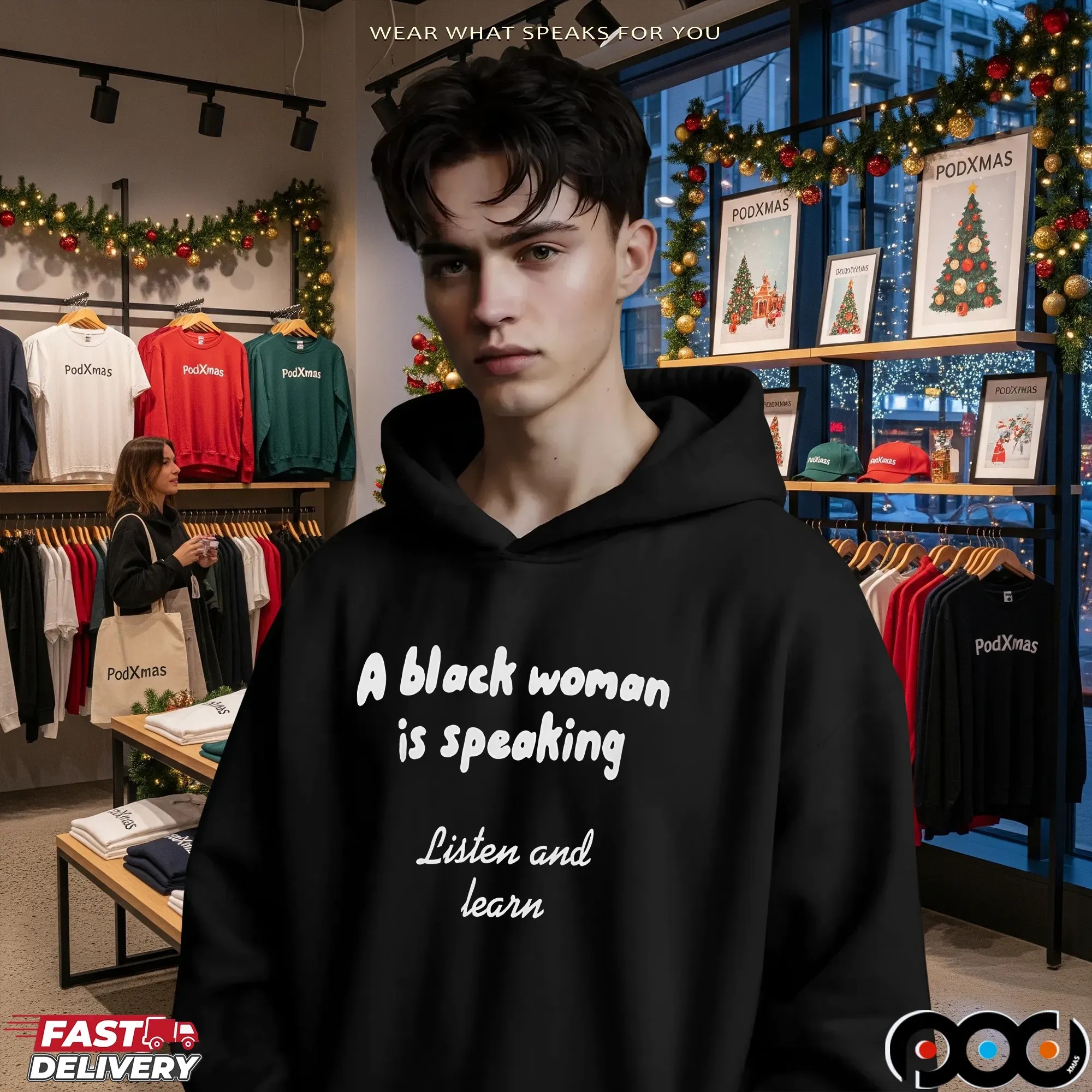 A Black Woman Is Speaking Listen And Learn T Shirt