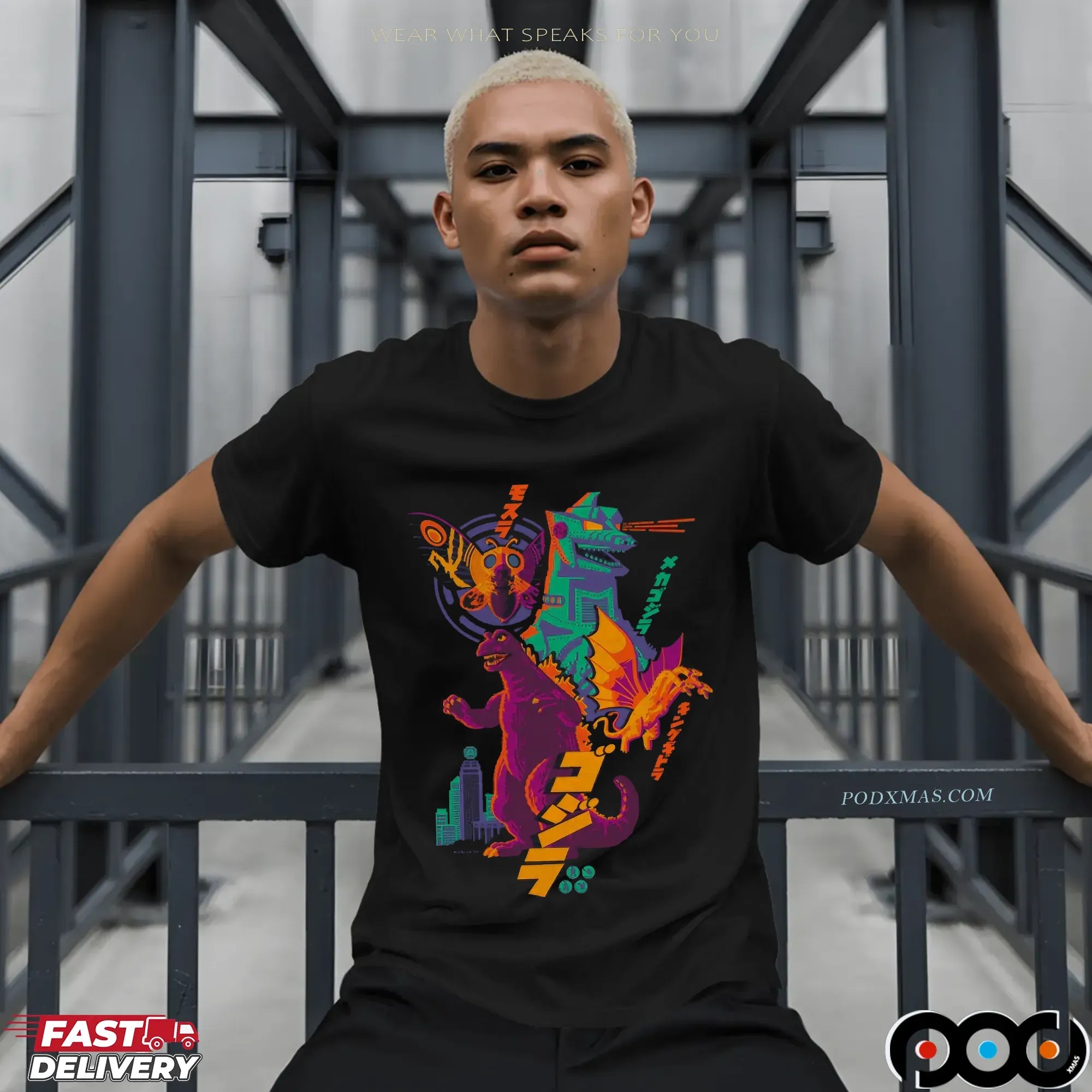 Alamo Drafthouse Godzilla In Color Graphic T Shirt