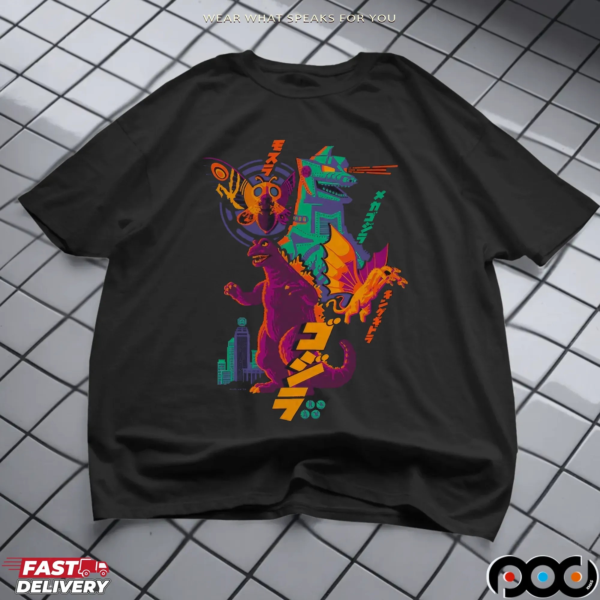Alamo Drafthouse Godzilla In Color Graphic T Shirt