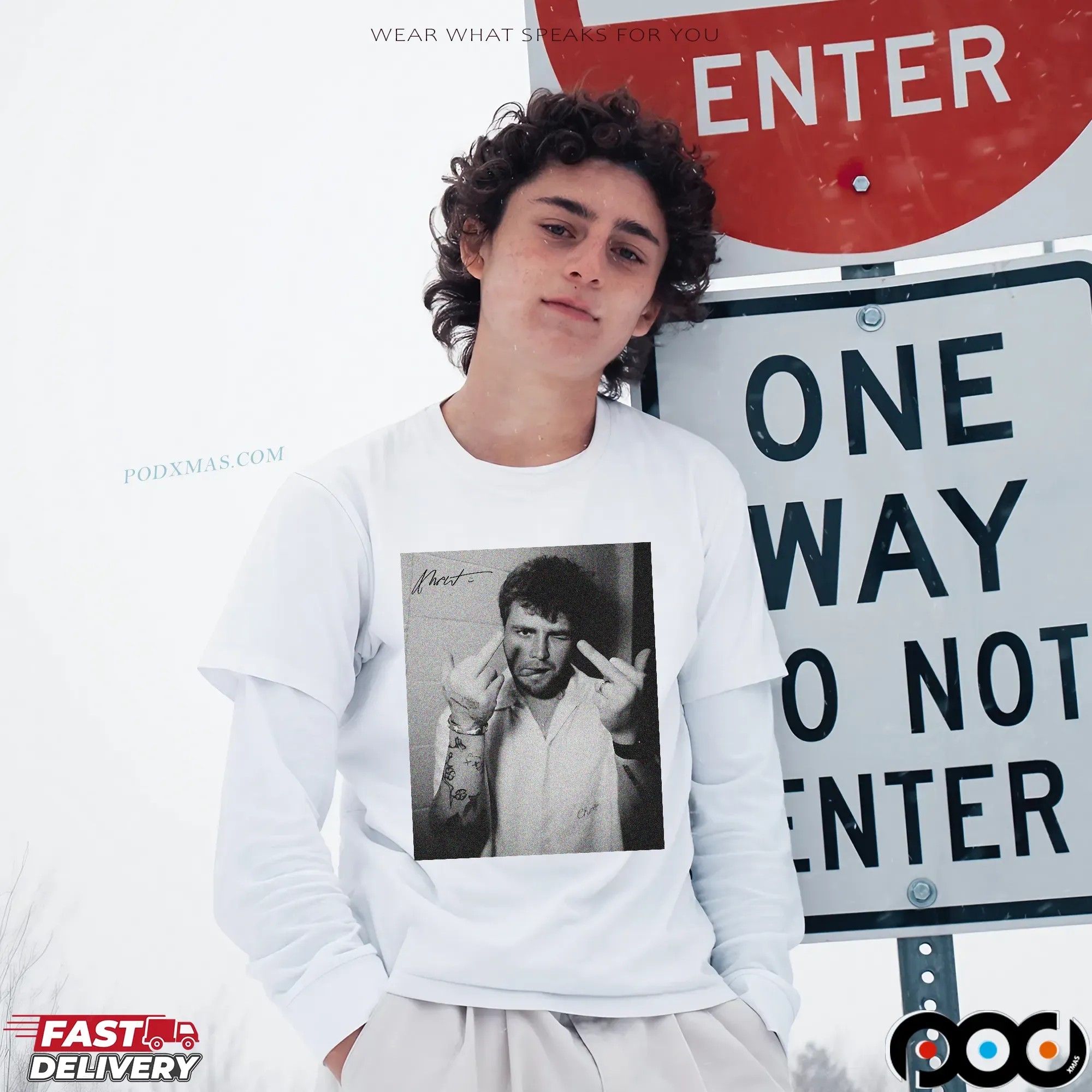 Alex Warren Middle Fingers Shadow Photo Tour Merch T Shirt