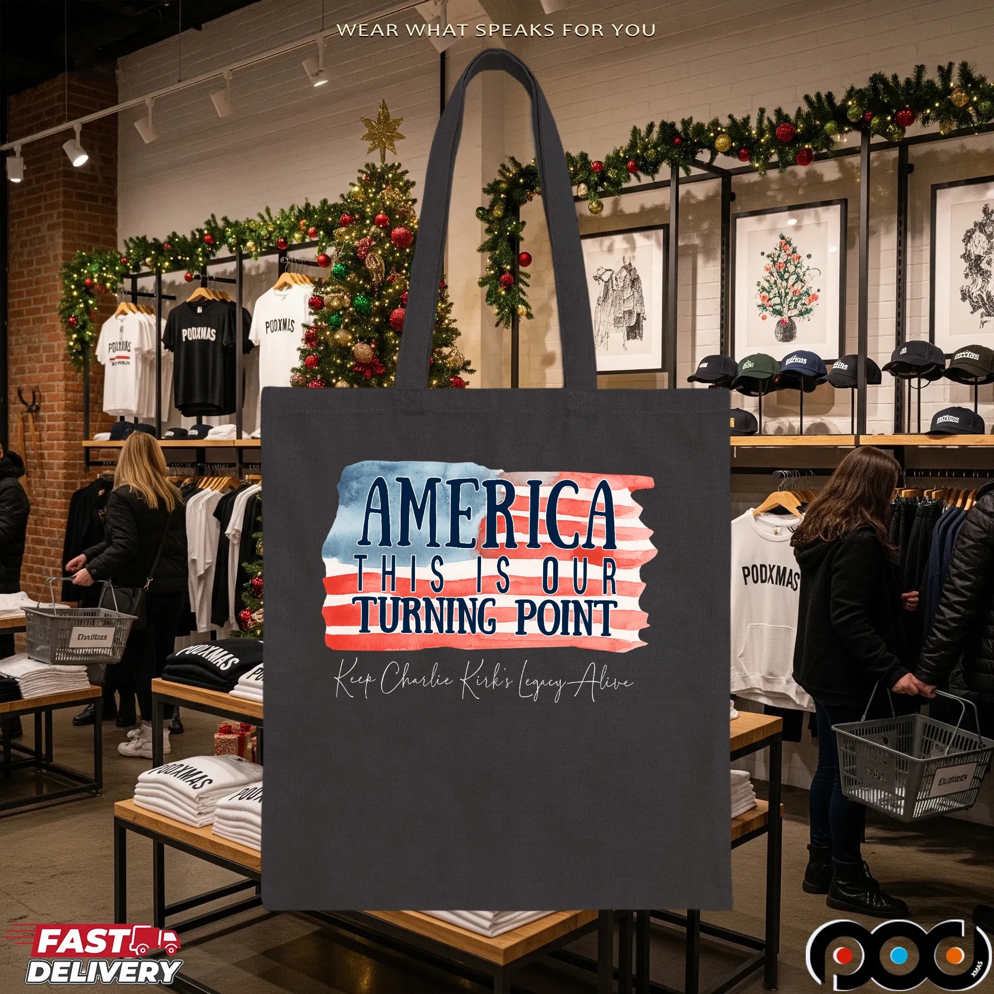 America This Is Our Turning Point Keep Charlie Kirk's Legacy Alive Flag T Shirt