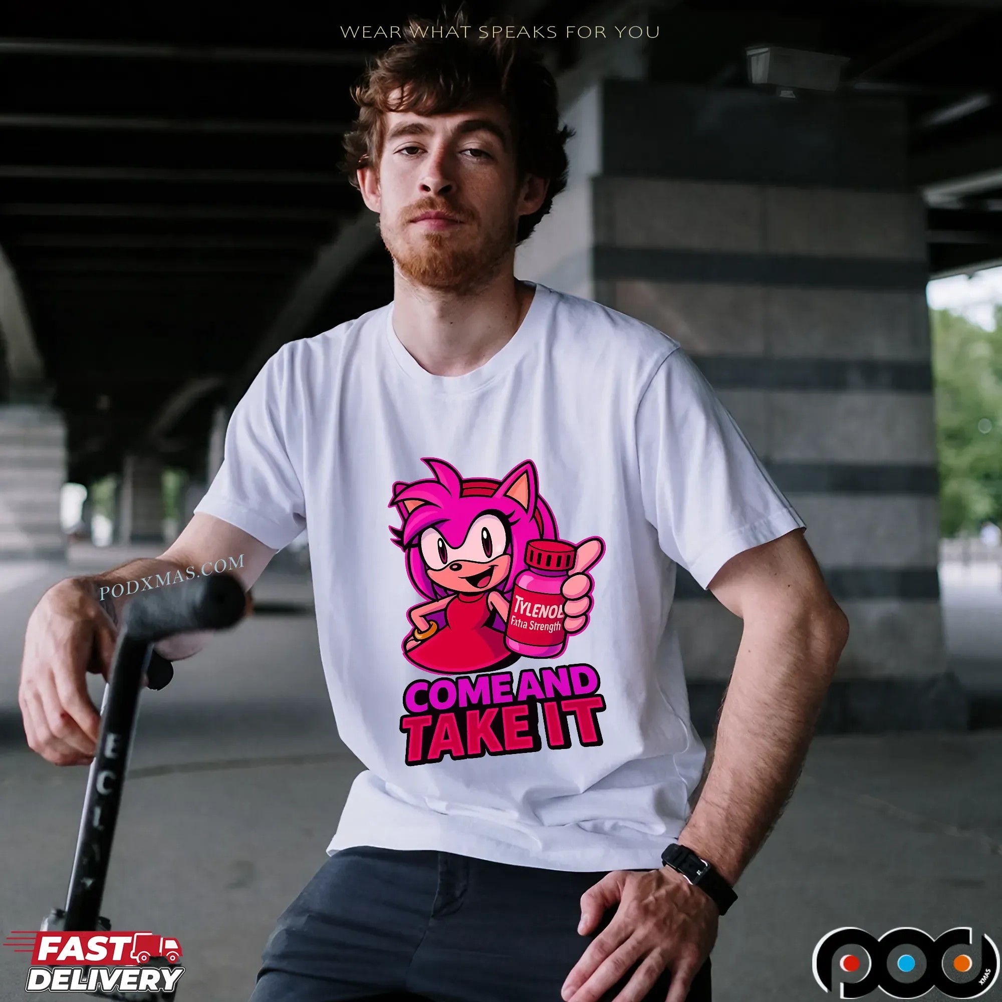 Amy Rose Tylenol Come and Take It Sonic Parody T Shirt