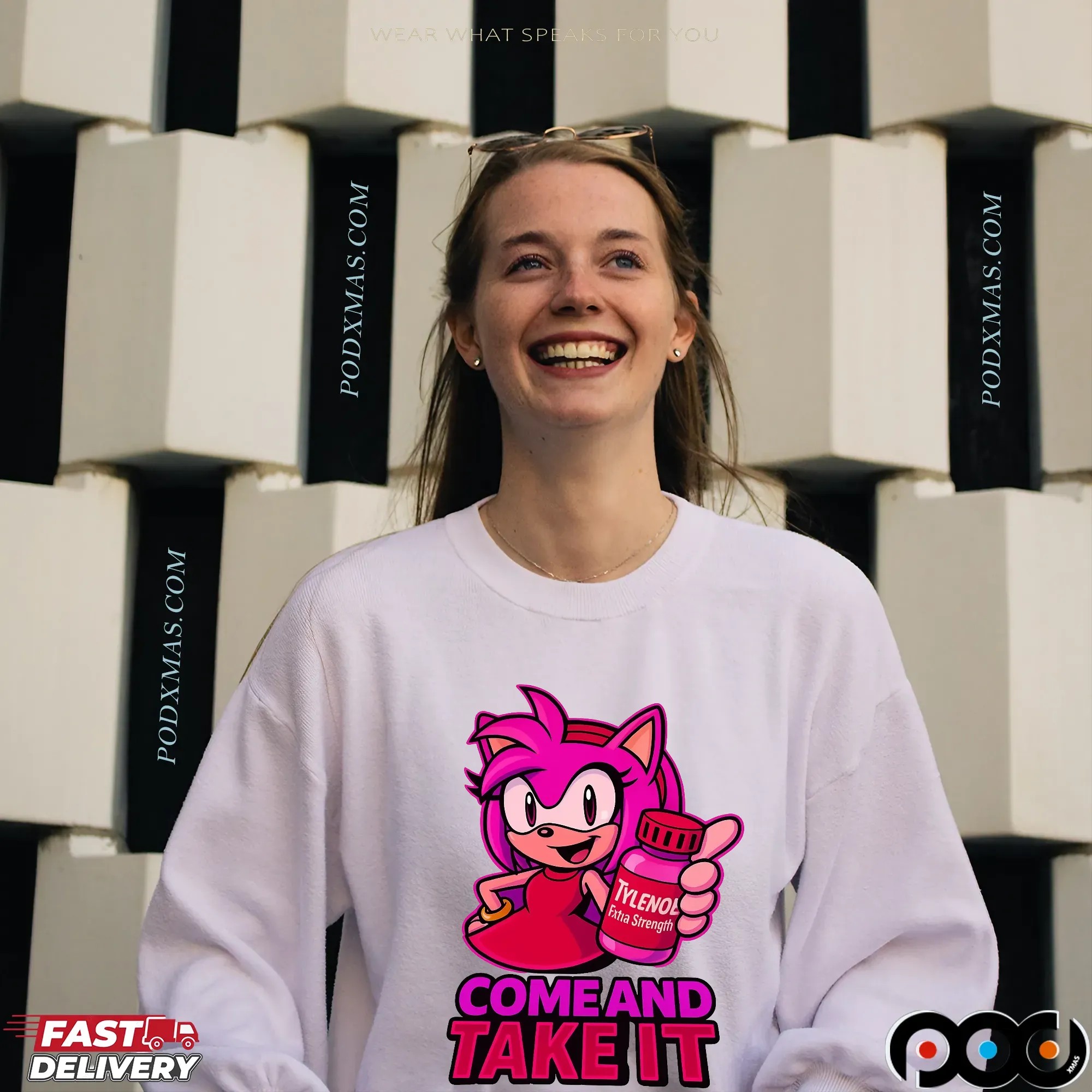 Amy Rose Tylenol Come and Take It Sonic Parody T Shirt