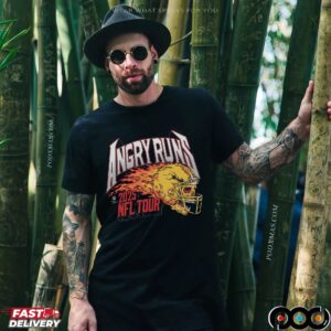 Angry Runs 2025 NFL Tour Helmet Skull Vintage T Shirt