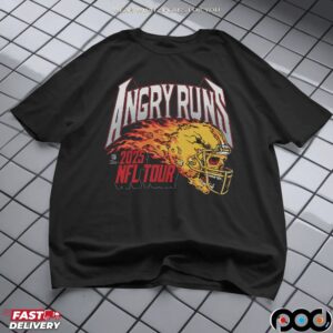 Angry Runs 2025 NFL Tour Helmet Skull Vintage T Shirt