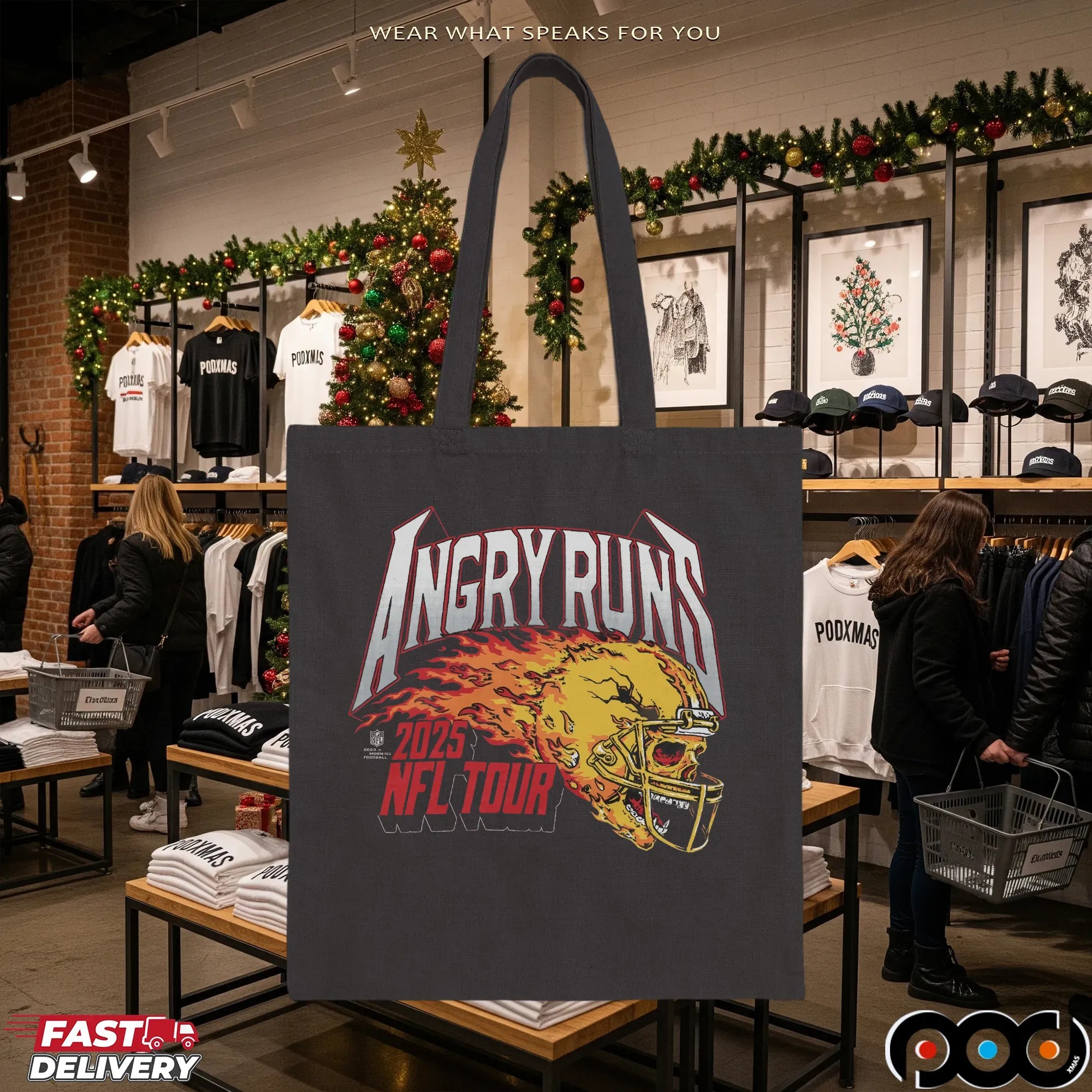 Angry Runs 2025 NFL Tour Helmet Skull Vintage T Shirt