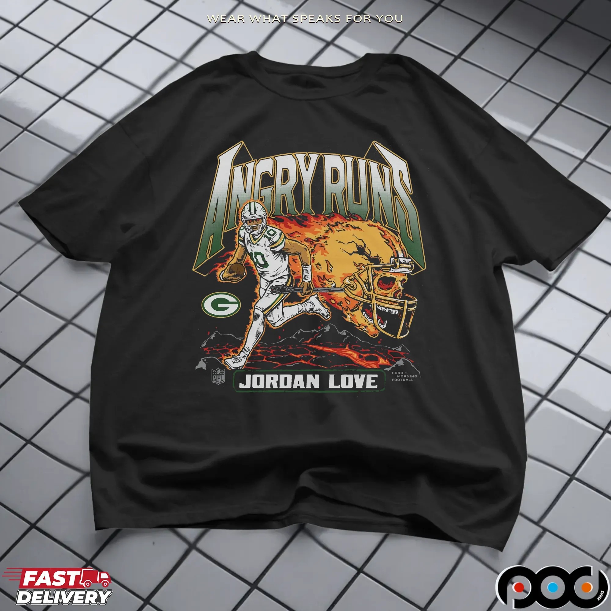 Angry Runs Green Bay Packers Jordan Love 2025 T Shirt