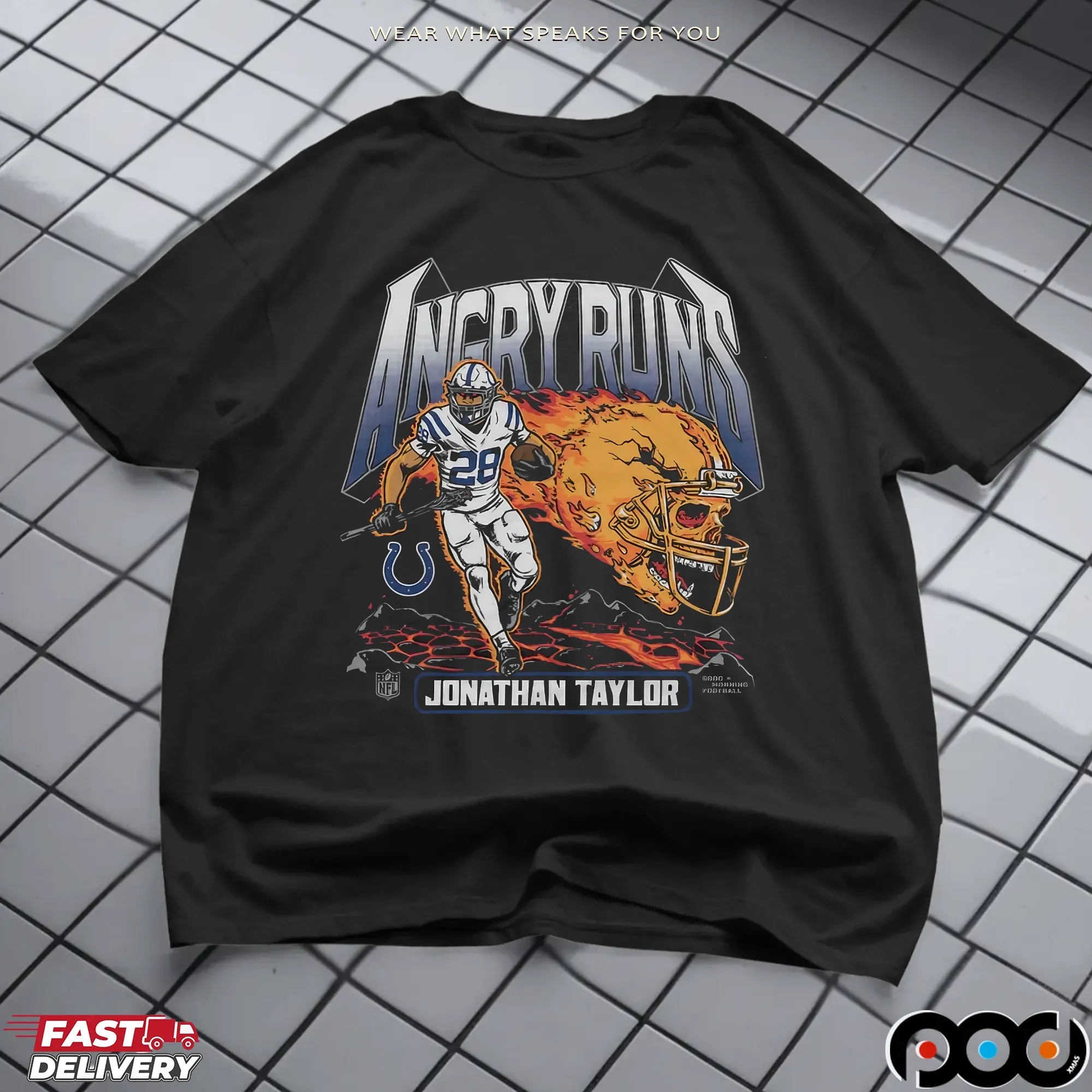 Angry Runs Indianapolis Colts Jonathan Taylor 2025 T Shirt