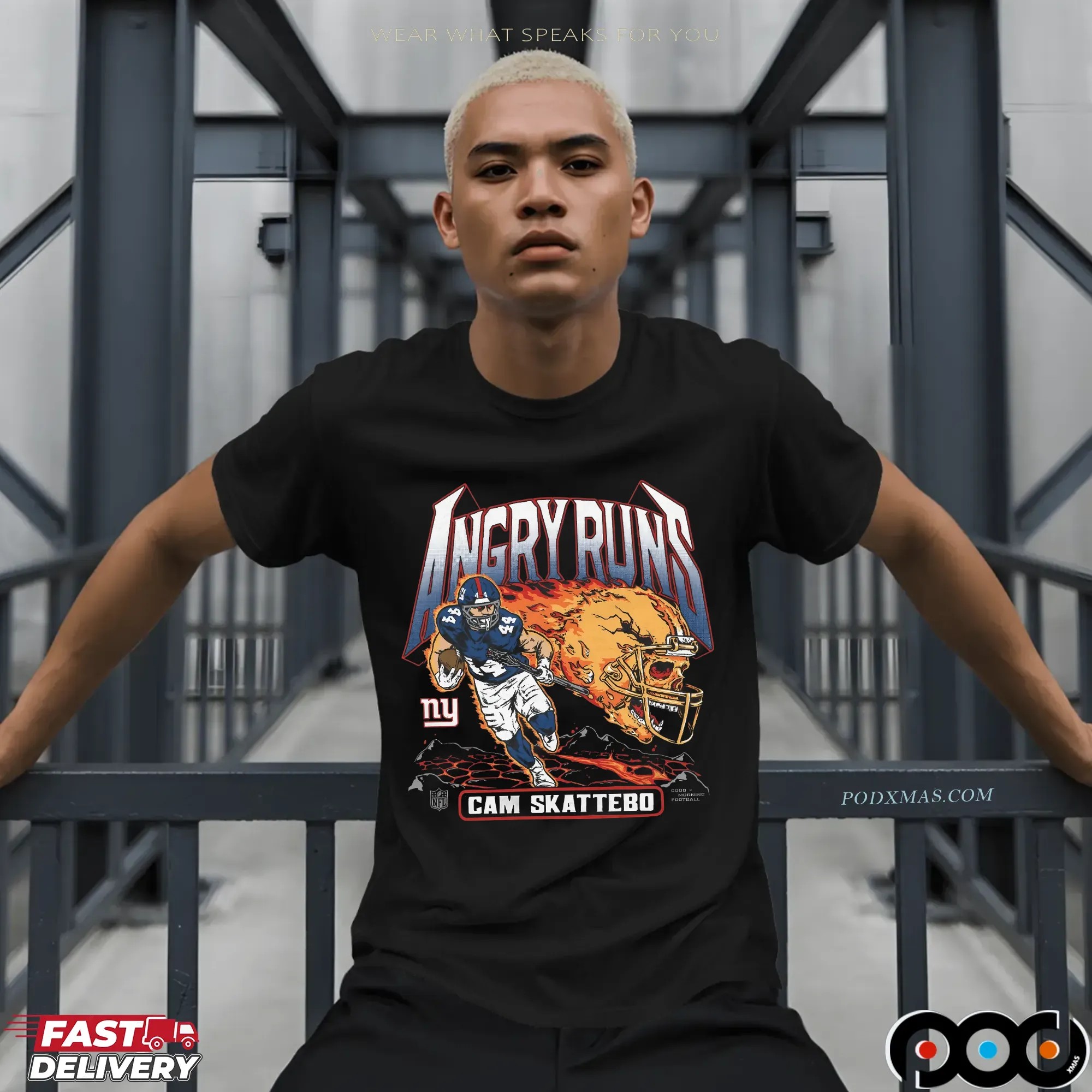 Angry Runs New York Giants Cam Skattebo 2025 T Shirt