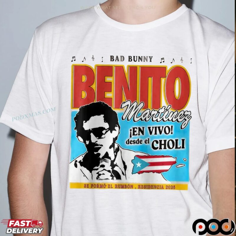 Bad Bunny Benito Martinez En Vivo Desde El Choli T Shirt