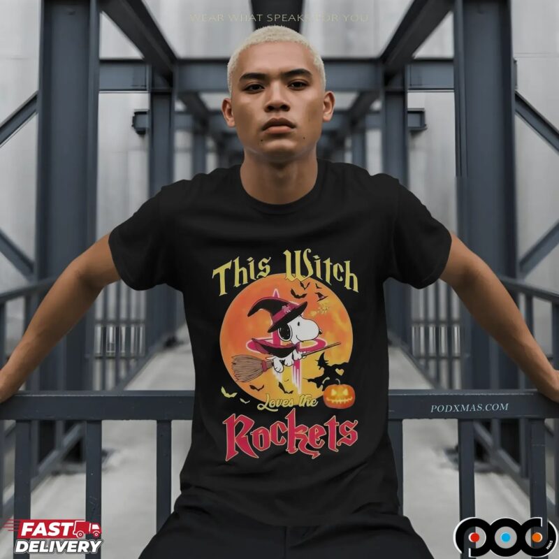 Snoopy This Witch Loves The Houston Rockets Halloween T Shirt