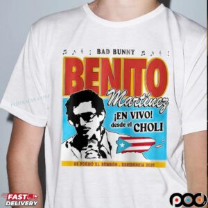 Bad Bunny Benito Martinez En Vivo Desde El Choli T Shirt