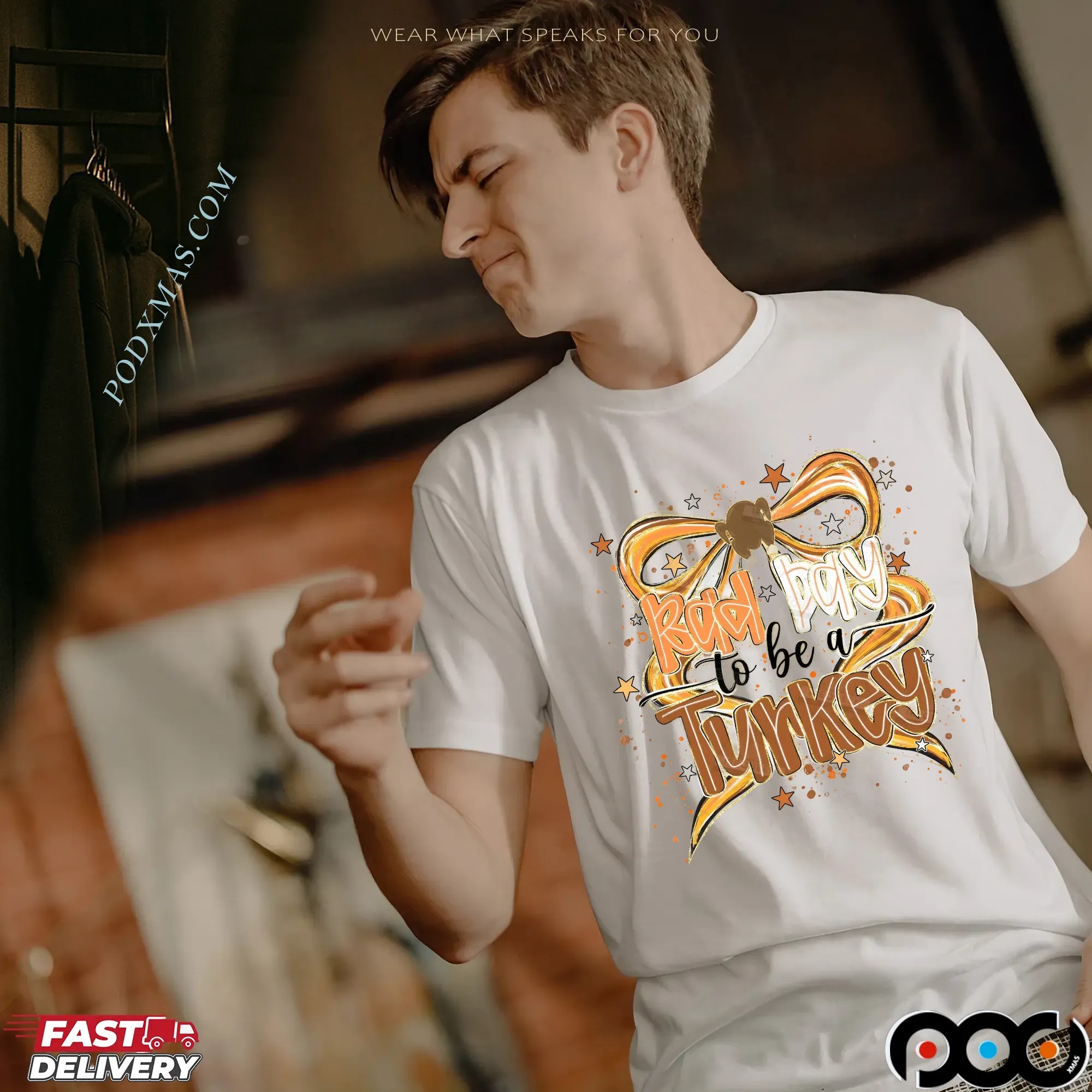 Bad Day To Be A Turkey Thanksgiving Gobble Coquette T Shirt
