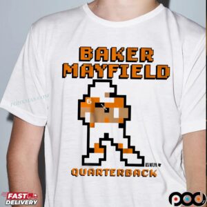 Baker Mayfield Quarterback Retro Baller Pixel T Shirt