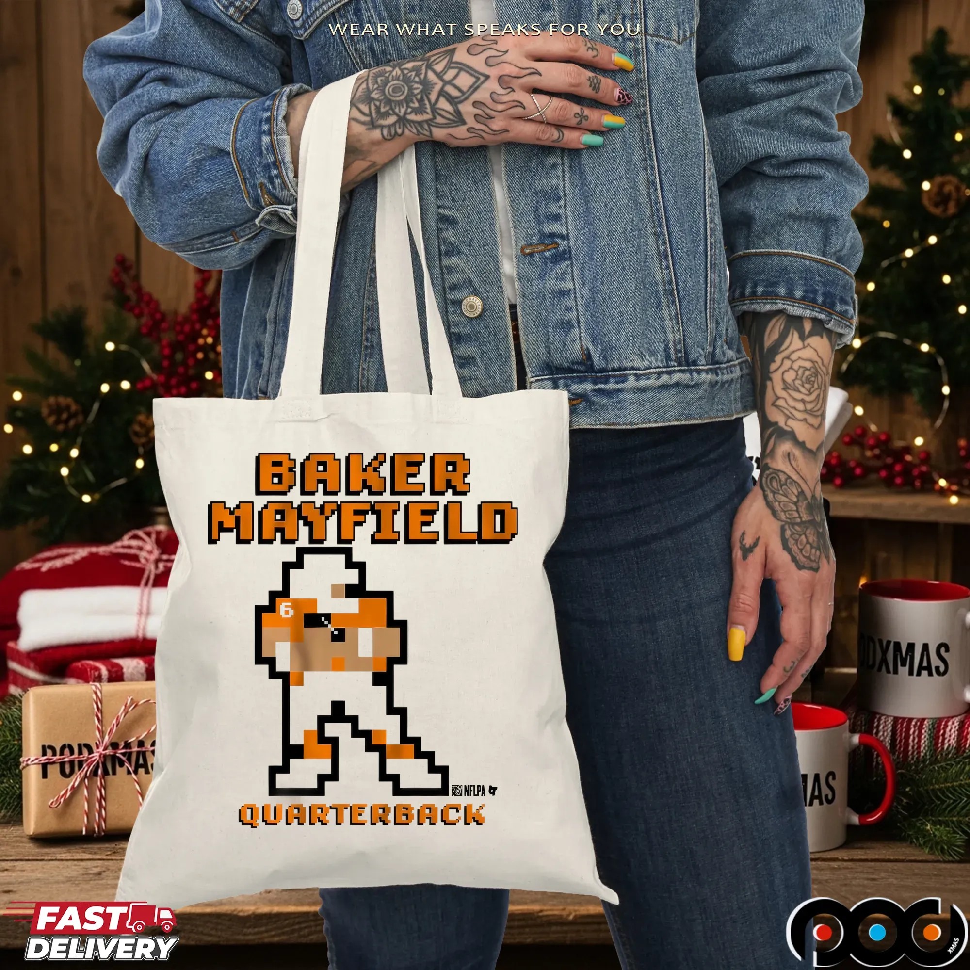 Baker Mayfield Quarterback Retro Baller Pixel T Shirt