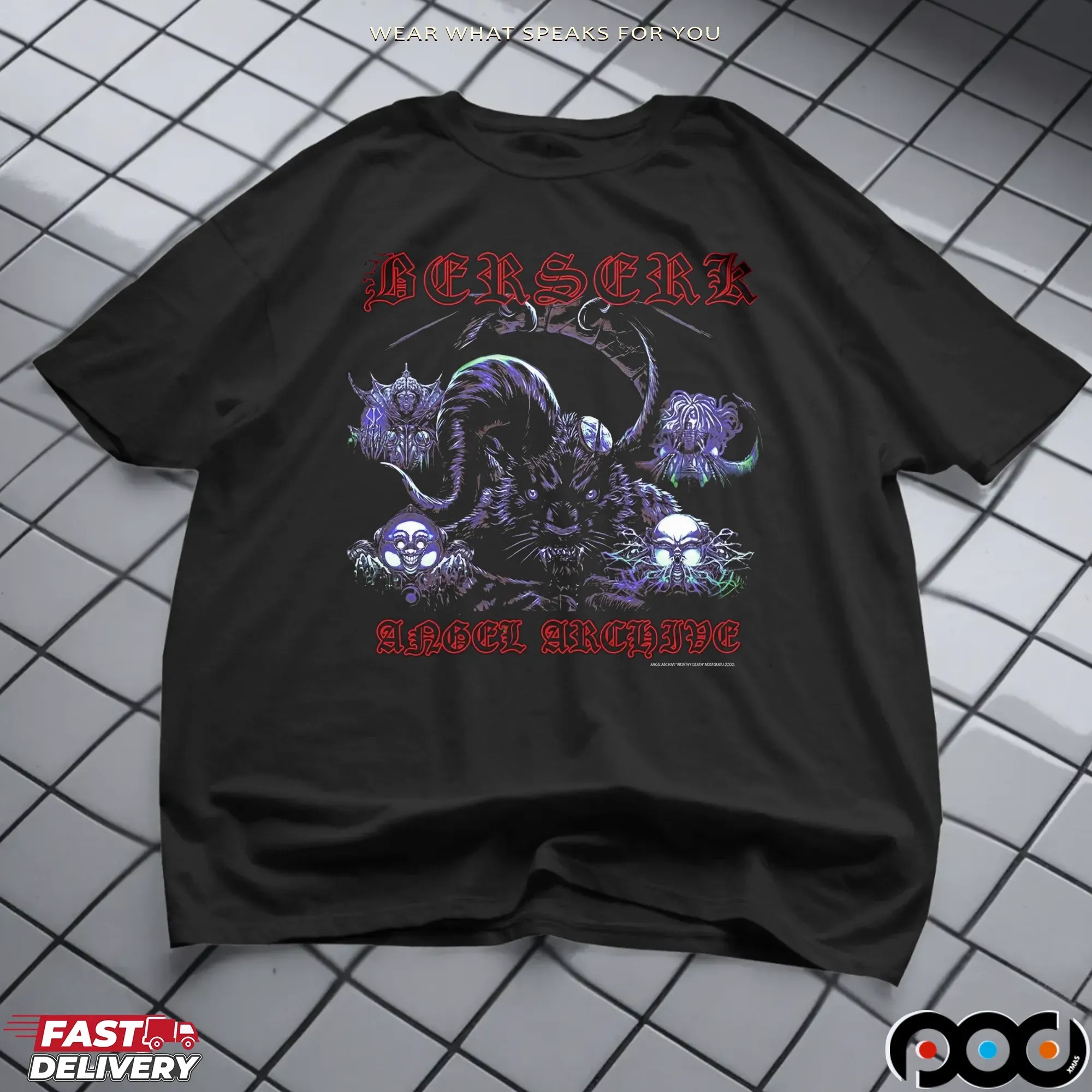 Berserk God Hand Goat Demon Kentaro Miura Dark Fantasy Tribute Graphic T Shirt
