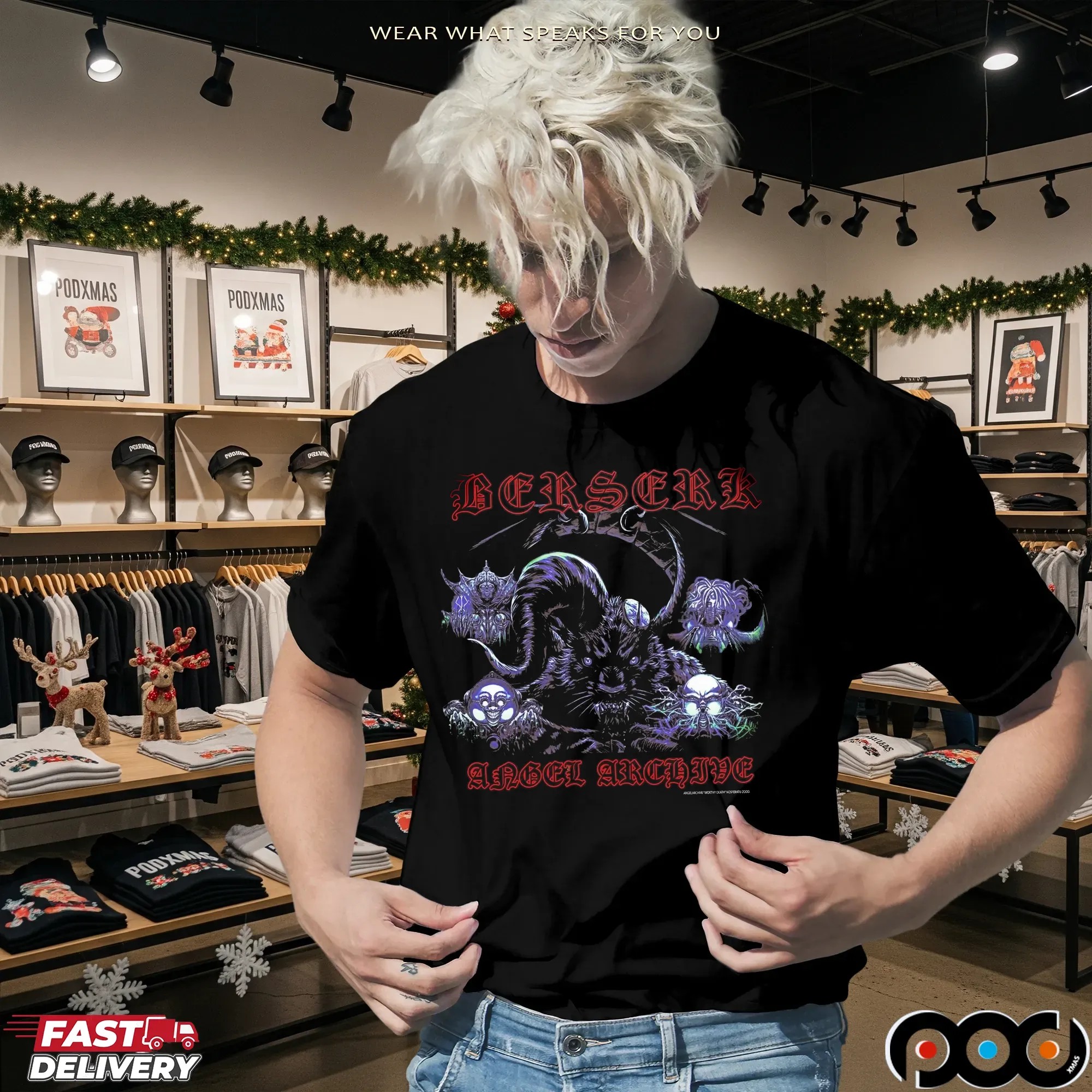 Berserk God Hand Goat Demon Kentaro Miura Dark Fantasy Tribute Graphic T Shirt
